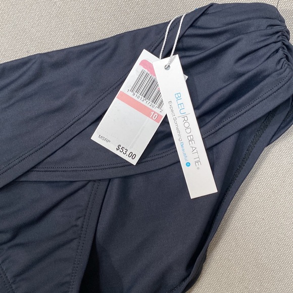 NWT Bleu Rod Beattie Shirred Halter Tankini Swim Top & Sarong Waistband Bottom - Picture 8 of 12